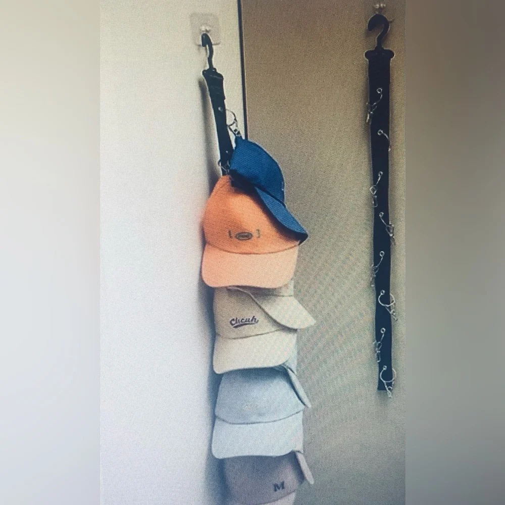Cap Rack and Hooks organizer black